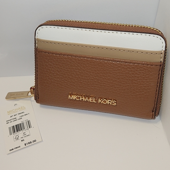 NWT Michael Kors • Medium Color-Block Wallet (luggage brown) - Picture 1 of 12